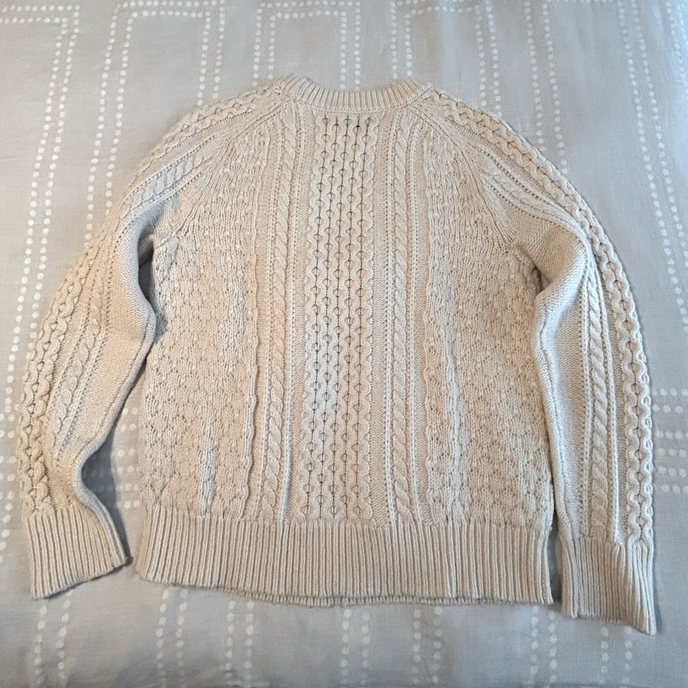 J. Crew Cream Cable Knit Sweater - Sz S - EUC - Picture 6 of 10